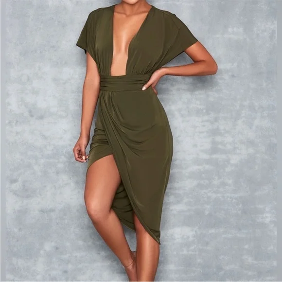 Mistress Rocks Madame Drape Back Slinky Dress - Picture 2 of 15